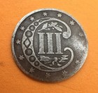 1858 Three Cent Silver Trime Choice Fine F-very Fine Vf Coin