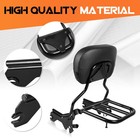 Black Backrest With Luggage Rack For Harley Softail Fxlr Fxlrs Fxlrst Flsb 18-25