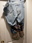 High Waist Ankara Print Women Flair Out Gaucho Blue Jean