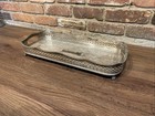 Antique Or Vintage Silver On Copper Serving Butler Gallery Tray  Made In England