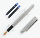 Jinhao 899 Fountain Pen  Silver Metal  Fine Nib  Includes Converter   2 Refills