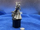 1989 Vintage Hudson Fine Pewter Sorceress Conjures Dragon From Treasure Chest 