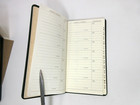 Leather Address Book Personal Pocket Size 3x6  Softcover Graphic Image Green