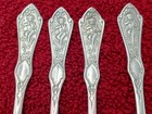 4 Pearl By Reed   Barton Silverplate Nut Picks W  Art Nouveau Cherubs    10109