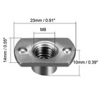 25pcs - Weld Nuts M8 Tab Base Unc Carbon Steel Machine Screw 2 Projection Grey