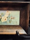 Antique American Encaustic Tile Co Framed Floral Art Tile Yellow Roses Aetco