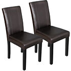 Dining Side Chairs Set Of 2 High Brown Pu Leather Elegant Design Home Kitchen