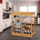 Portable Wood Kitchen Island Cart Trolley Rolling Storage 2 Baskets 2 Drawer