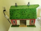 Mcm Vtg Marx Tin Lithograph Happi Time Farm Barn Silo Chicken Coop Animals Fence