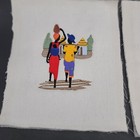 2 Needlepoint Embroideries Caribbean Jamaican Haitian Islander Indigenes People