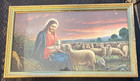 Vintage Mataloni Giovanni Framed Art Print Jesus The Good Shepard W sheep