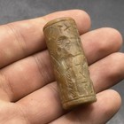 Very Old Jasper Stone Near Eastern Intaglio Cylinder Seal Bead With Impression 