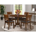 East West Furniture Dublin 5-piece Dining Set With Leather Chairs In Espresso