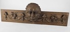 18c French Figural Face Antique Hand Carved Architectural Panel Solid Wood