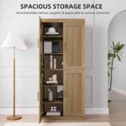 Solid Wood Natural 36 In  H Storage Cabinet With Adjustable Shelves