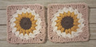 Handmade Crochet Sunflower Starburst Granny Squares 4 5 Inch Pink Usa Set