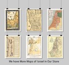 Pictorial Map - 12 Tribes Of Israel - Middle East Holy Land Symbols Poster
