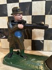 Vintage Repro Hunter Bear Tree Cast Iron Mechanical Coin Bank 