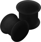 2pcs Silicone Black 00g 10mm Double Flared Saddle Earring Stretcher Ear Gauge   