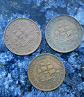 3x 1954 South Africa 1d Penny Coins     Apartheid Era     Collectible Set