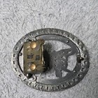 Belt Buckle Gold Color Butterfly Filigree Oval Antiqued Brass Farmgirl Vintage