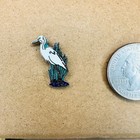 Vintage Egret Bird Grass Lapel Hat Pin Wildlife Animals Wetlands P