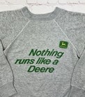 Vintage 80s John Deere    nothing Runs Like A Deere    Gray Usa Sweatshirt Sz Small