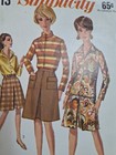 Blouse Shirt Pantskirt Shorts Skirt 16 Simplicity 7313 Sewing Pattern Uc Vtg 60s