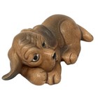 Vintage Ceramic Brown Hound Dog Figurine 3  X 1 25  Made In Japan