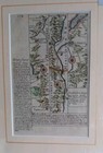 Antique Road Map C1720 Owen   Bowen Montgomeryshire  Machenleth Wales Meryoneth
