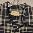 Eddie Bauer Mens Long Sleeve Shirt Size Xxl Black white Plaid Flannel