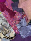 Leather Remnants Craft Metallic Pink Purple Oil Spill Mix Offcuts Pieces 980g