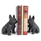  Dog Decor Bookends  Geometric Bookends To Hold Books Heavy 2pack Antique Black