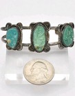Navajo Bracelet Sterling Silver   Turquoise Cuff Bracelet Old Pawn 1930
