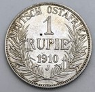 1910-j German East Africa 1 Rupie Semi Key 270k Minted Au Almost Uncirculated
