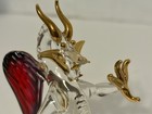 Dragon Blown Glass Baron Look Red Wings Gold Tone Clear 3 5    Dragon Glass Decor 