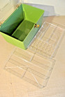 Vtg Wilson Wil Hold Sewing Box Lt  Green Base Clear Lid Plastic With 2 Trays Usa