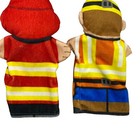 Melissa   Doug Jolly Helpers Firefighter Construction Worker Hand Puppet Fireman