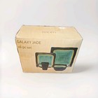 Baum Galaxy Jade Dinnerware Stoneware Square Wavy Played Bowls Mugs 16 Pc New