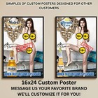 Sexy Pinup Girl Custom Alcohol Poster Any Beer Whiskey Tequila Vodka Brand   410