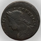 1787 Connecticut Colonial Copper Coin  Struck Off-center  Draped Bust Left