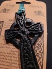 Island Turf Crafts Celtic Black Cross Decoration Made In Ireland 
