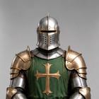 Medieval Knight Armor Suit Green Templar Crusader Costume Steel Full Body Armor
