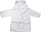 Organic Pink   White Thick Soft Hooded Bathrobe Baby Toddler Robe Towel
