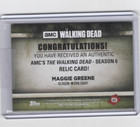 Topps Walking Dead Season 6 Lauren Cohan maggie Greene Relic Card