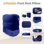  Inflatable Travel Foot Rest Pillow  Adjustable Height Leg 2 Packs Blue