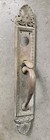 Ornate Pair Of Antique Bronze Brass Victorian Thumb Latch Entry Door Pull Handle