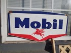 Vtg Large Mobil Mobilgas Pegasus Gasoline Service Station 30  Porcelain Sign