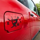 Funny Gas Tank Pulling Needle Stickman Vinyl Sticker Car Truck Bumper 4  X 3 75 