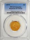 1874 Three Dollar Indian Gold Coin  3 - Certified Pcgs Xf Details - Rare Coin 